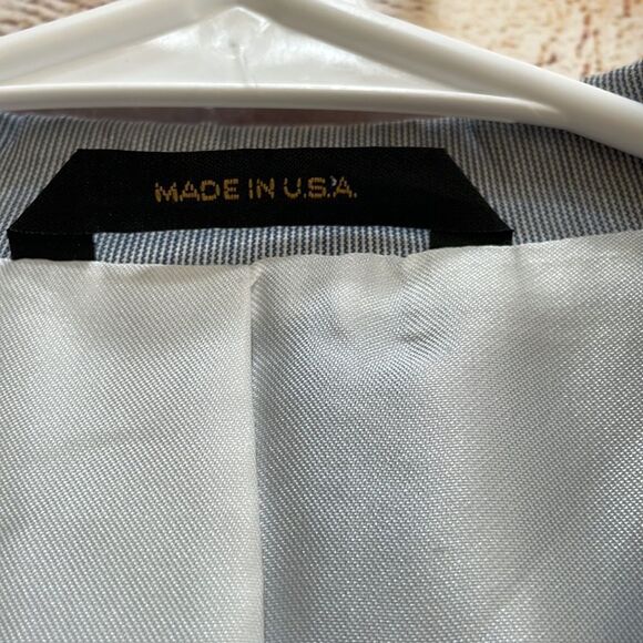 VINTAGE‎ HAGGAR BLAZER IN BLUE AND WHITE PINSTRIPES - Picture 5 of 9